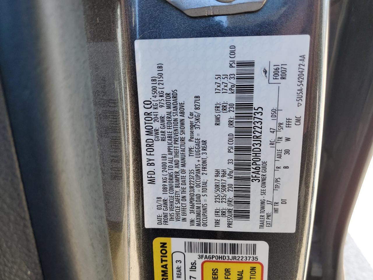 2018 Ford Fusion se