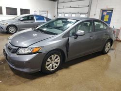 Honda Civic salvage cars for sale: 2012 Honda Civic LX