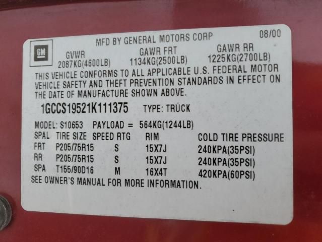 2001 Chevrolet S Truck S10