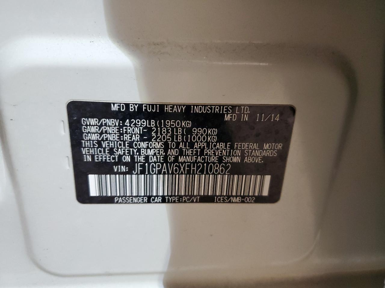 2015 Subaru Impreza Sport Limited