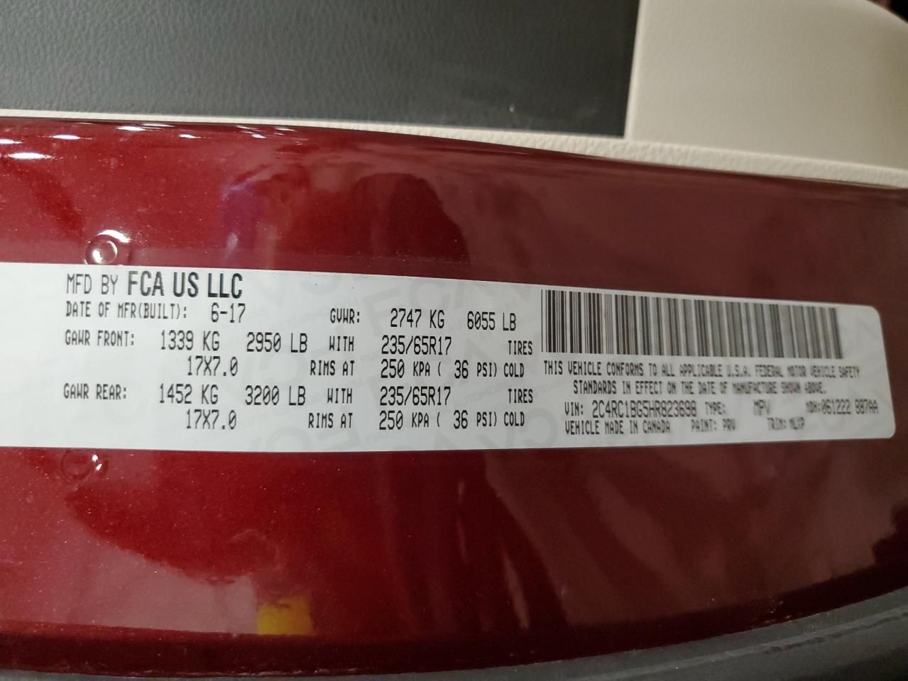 2017 Chrysler Pacifica Touring l