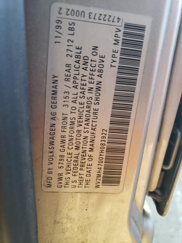 2000 Volkswagen Eurovan mv