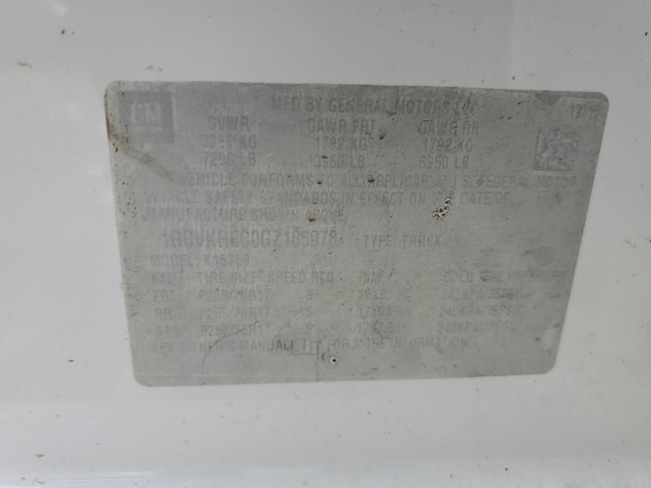 2016 Chevrolet Silverado K1500 lt