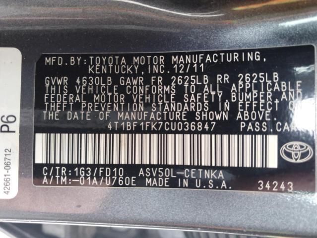 2012 Toyota Camry Base