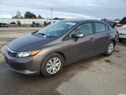 Honda Civic salvage cars for sale: 2012 Honda Civic LX