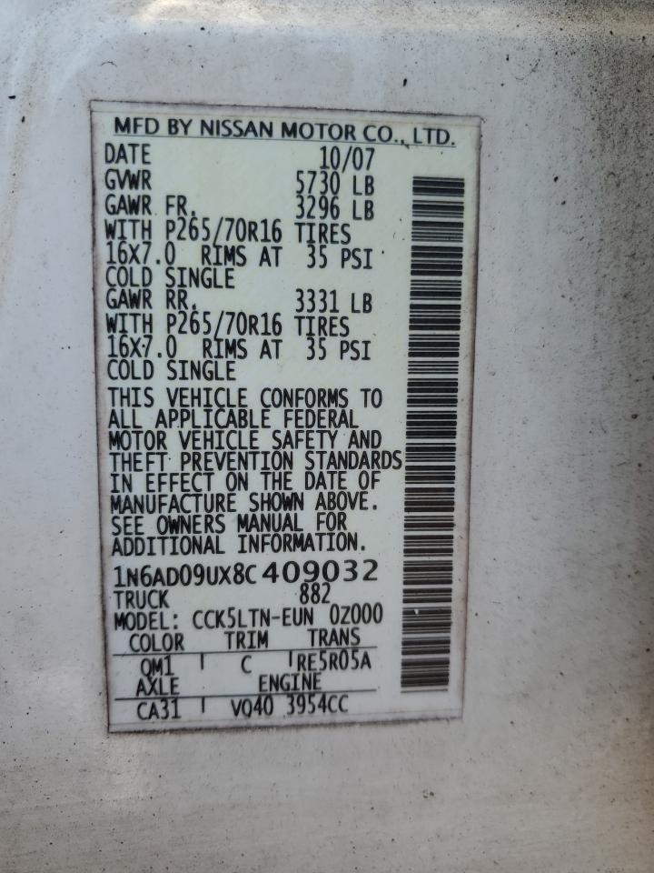 2008 Nissan Frontier Crew cab le