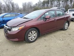 Honda salvage cars for sale: 2012 Honda Civic LX