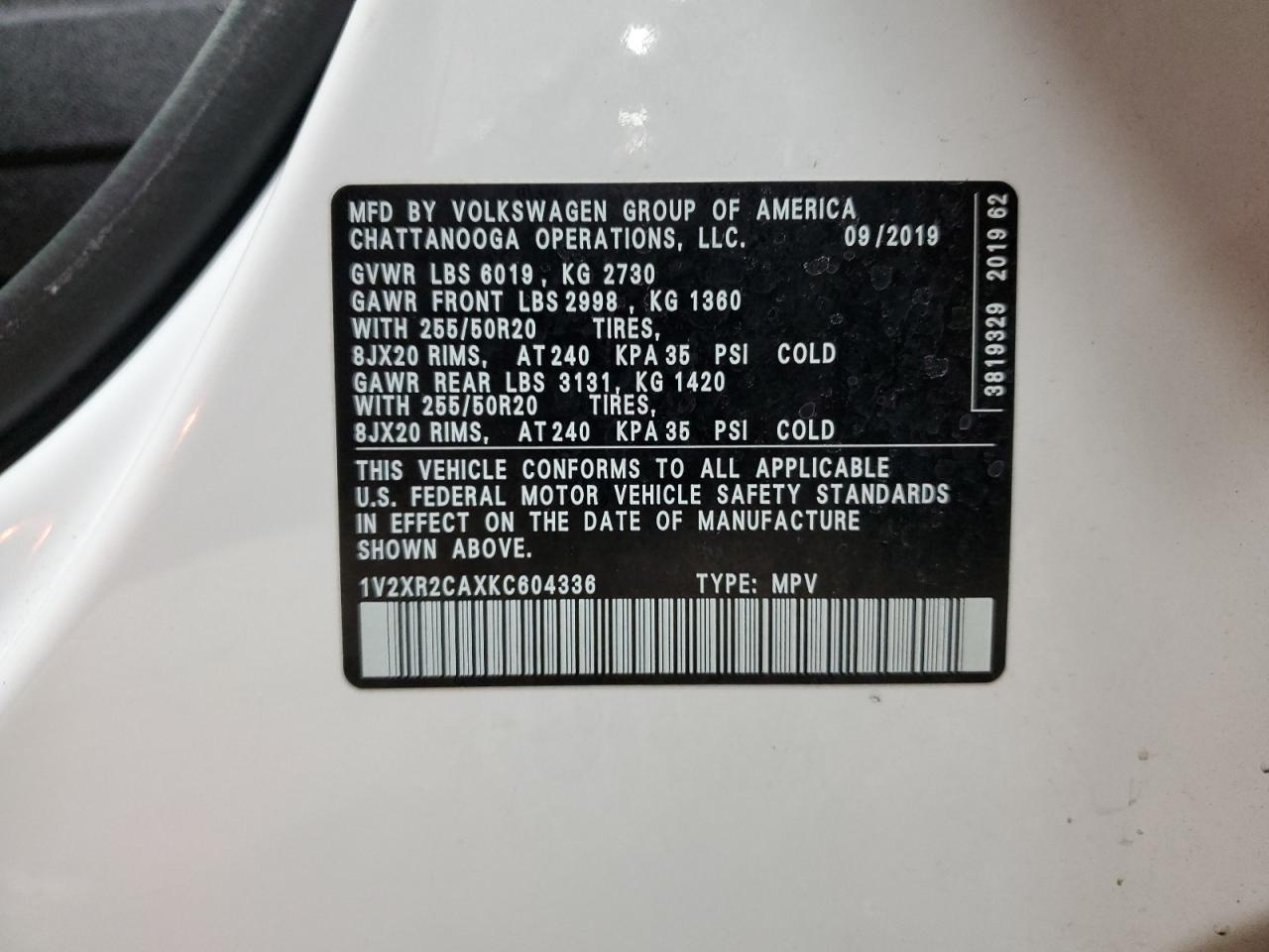 2019 Volkswagen Atlas se