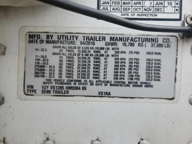 2017 Utility VS1RA Refrigerated Van Trailer