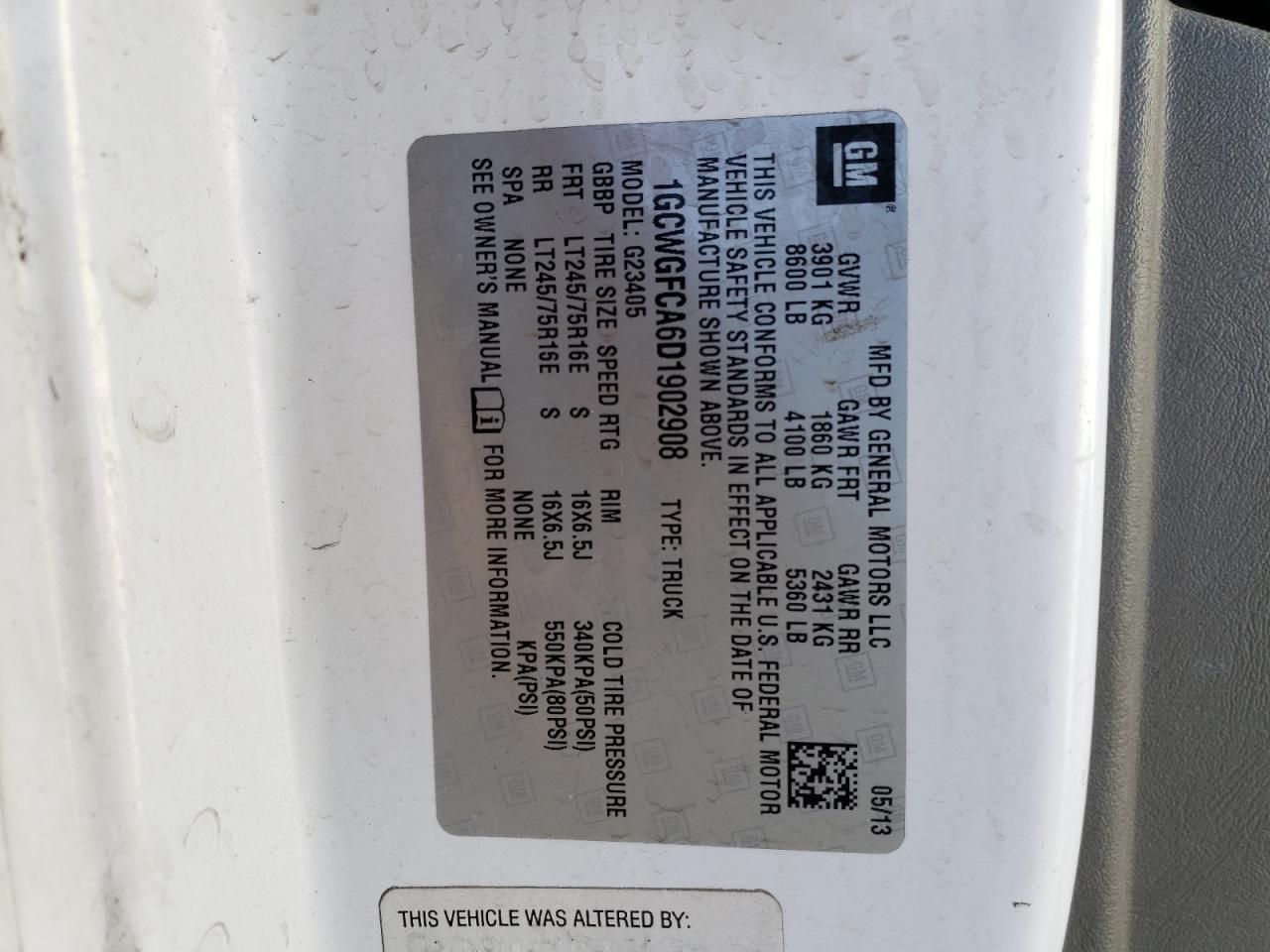 2013 Chevrolet Express G2500