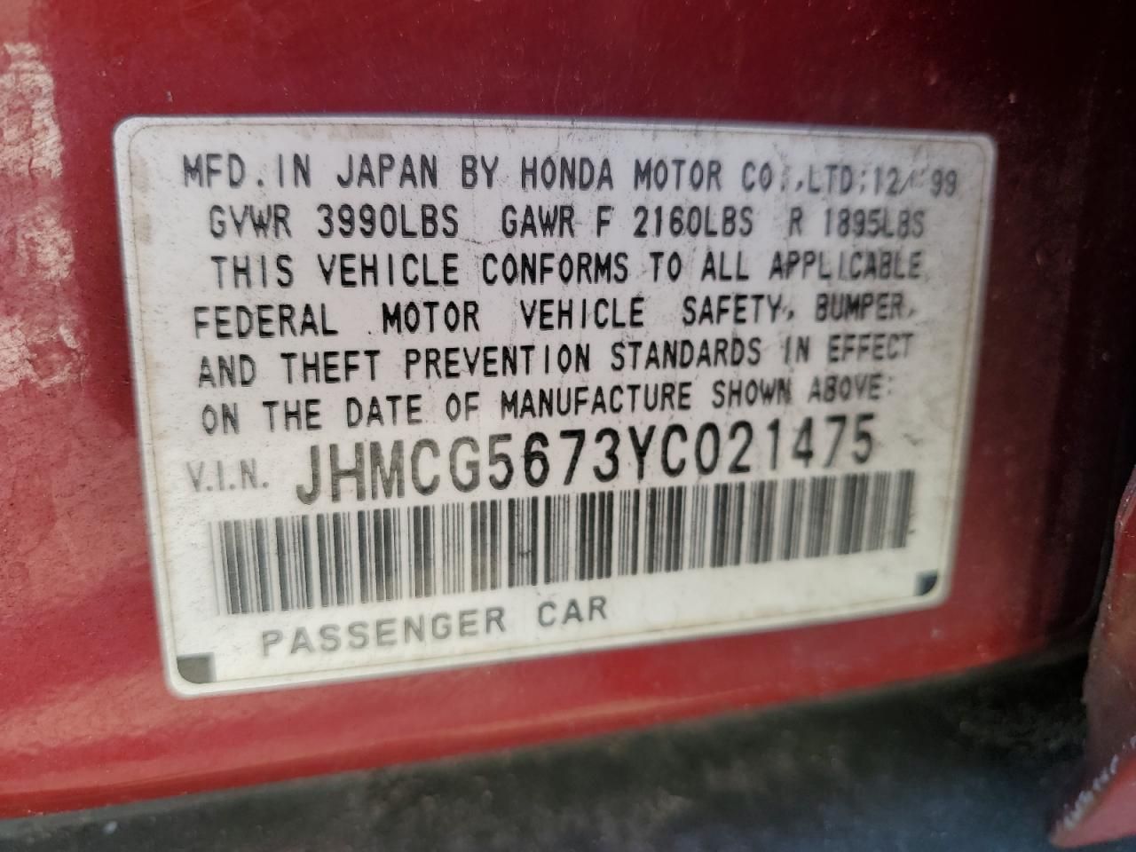 2000 Honda Accord se