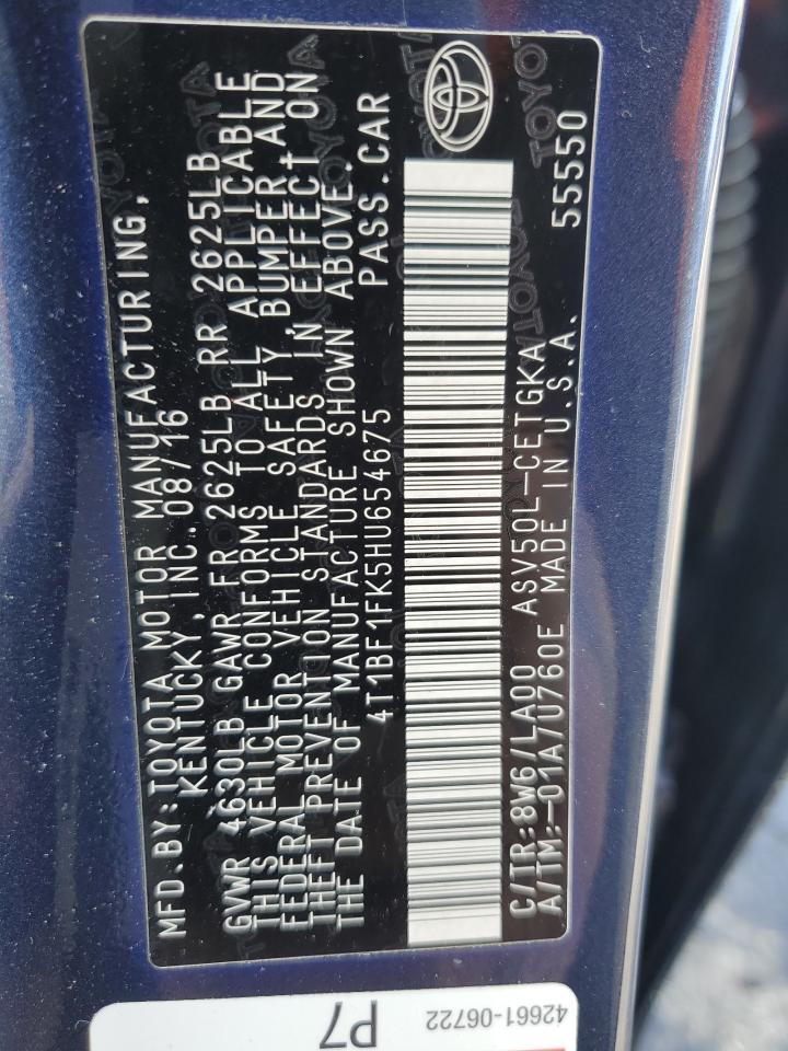 2017 Toyota Camry le