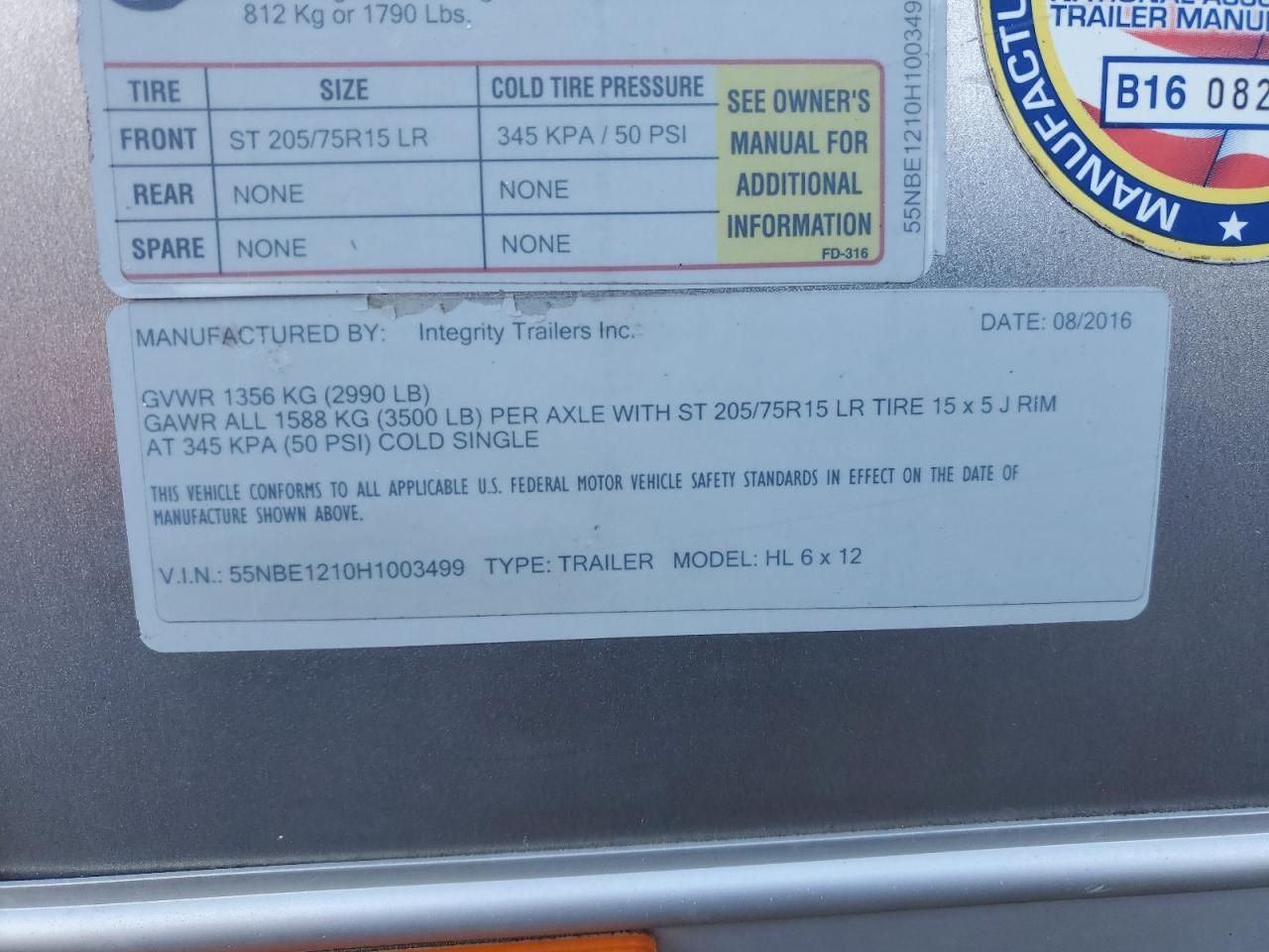 2017 Integrity Trailer