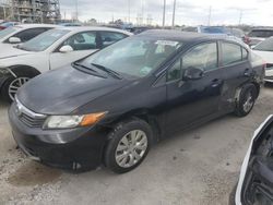 Honda salvage cars for sale: 2012 Honda Civic LX