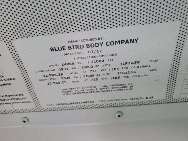 2018 Blue Bird School Bus / Transit Bus
