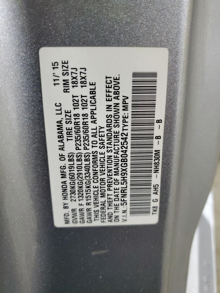 2016 Honda Odyssey Touring