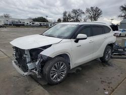 Toyota Highlander salvage cars for sale: 2021 Toyota Highlander Hybrid Platinum