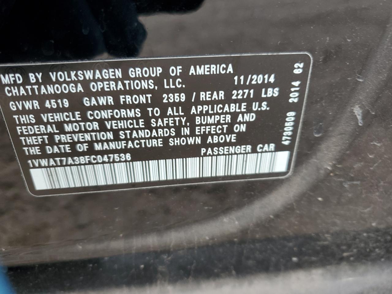 2015 Volkswagen Passat s