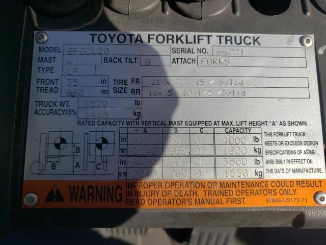 2015 Toyota Warehouse Forklift