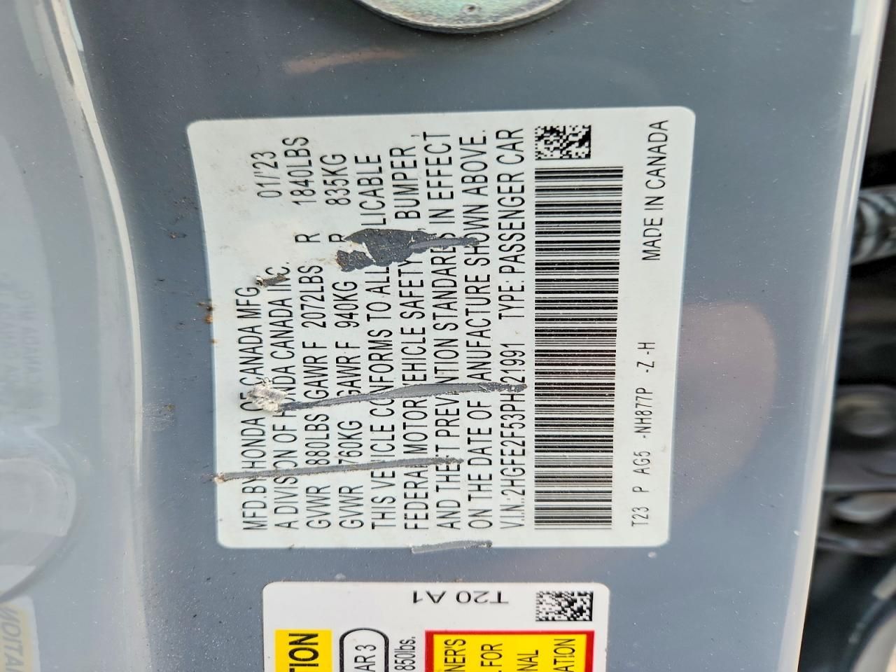 2023 Honda Civic Sport