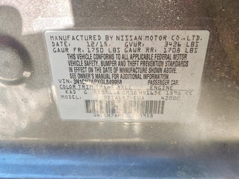 2016 Nissan Versa s