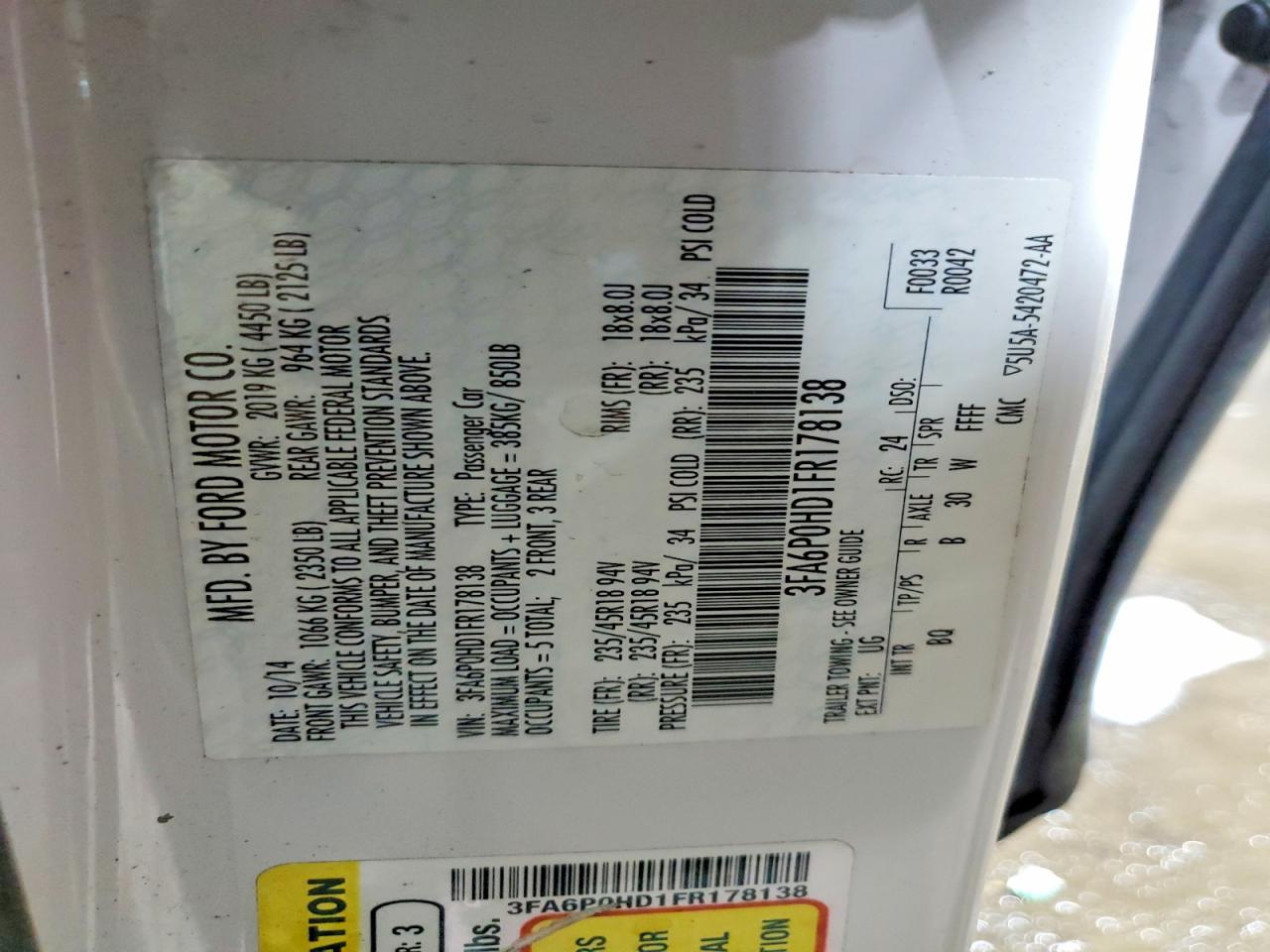 2015 Ford Fusion se