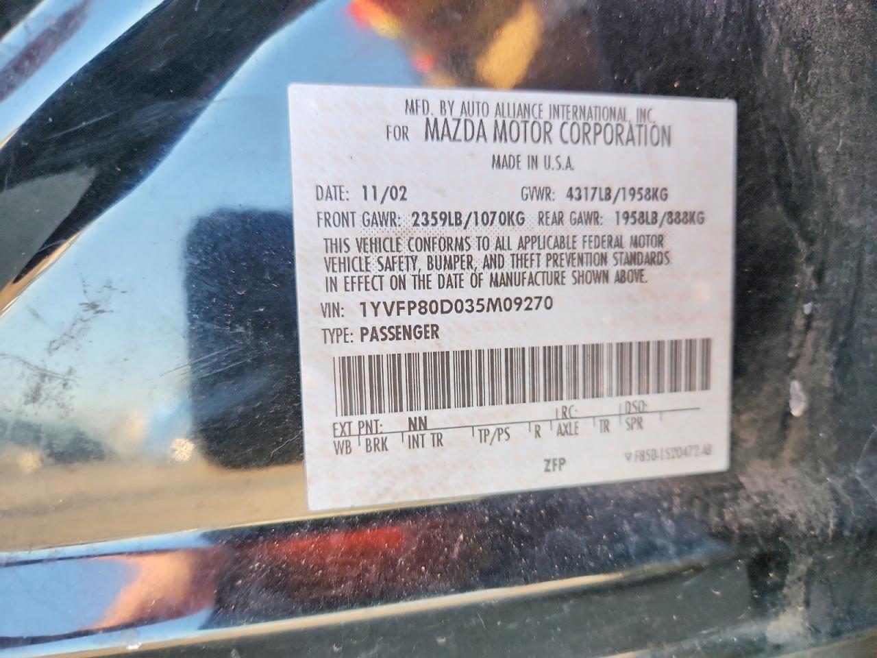 2003 Mazda 6 S