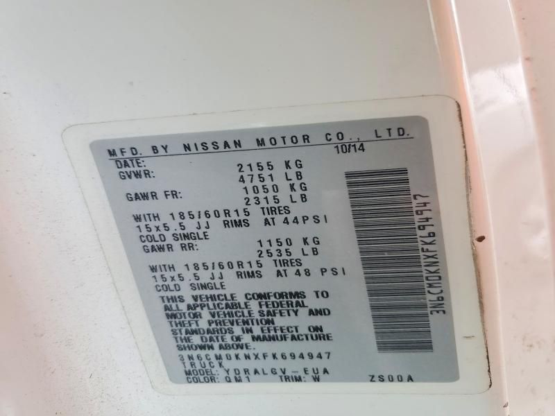 2015 Nissan Nv200 2.5s