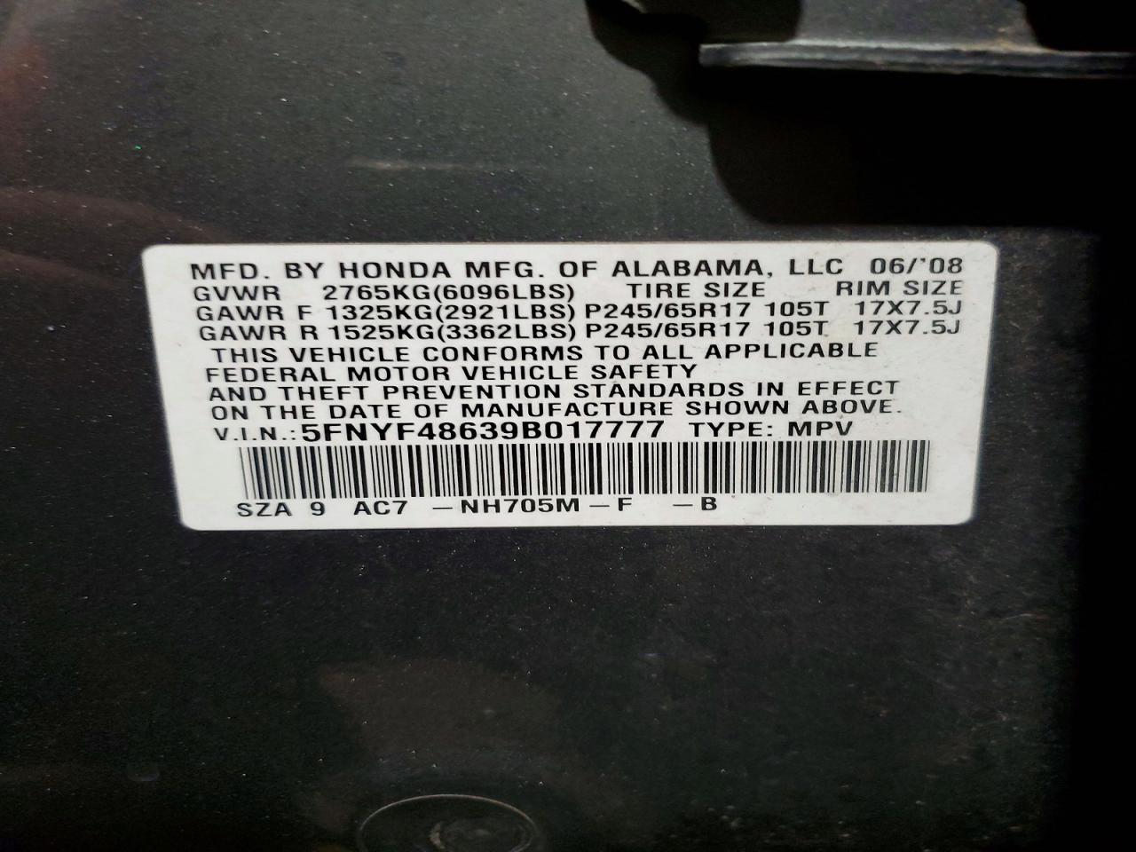 2009 Honda Pilot exl