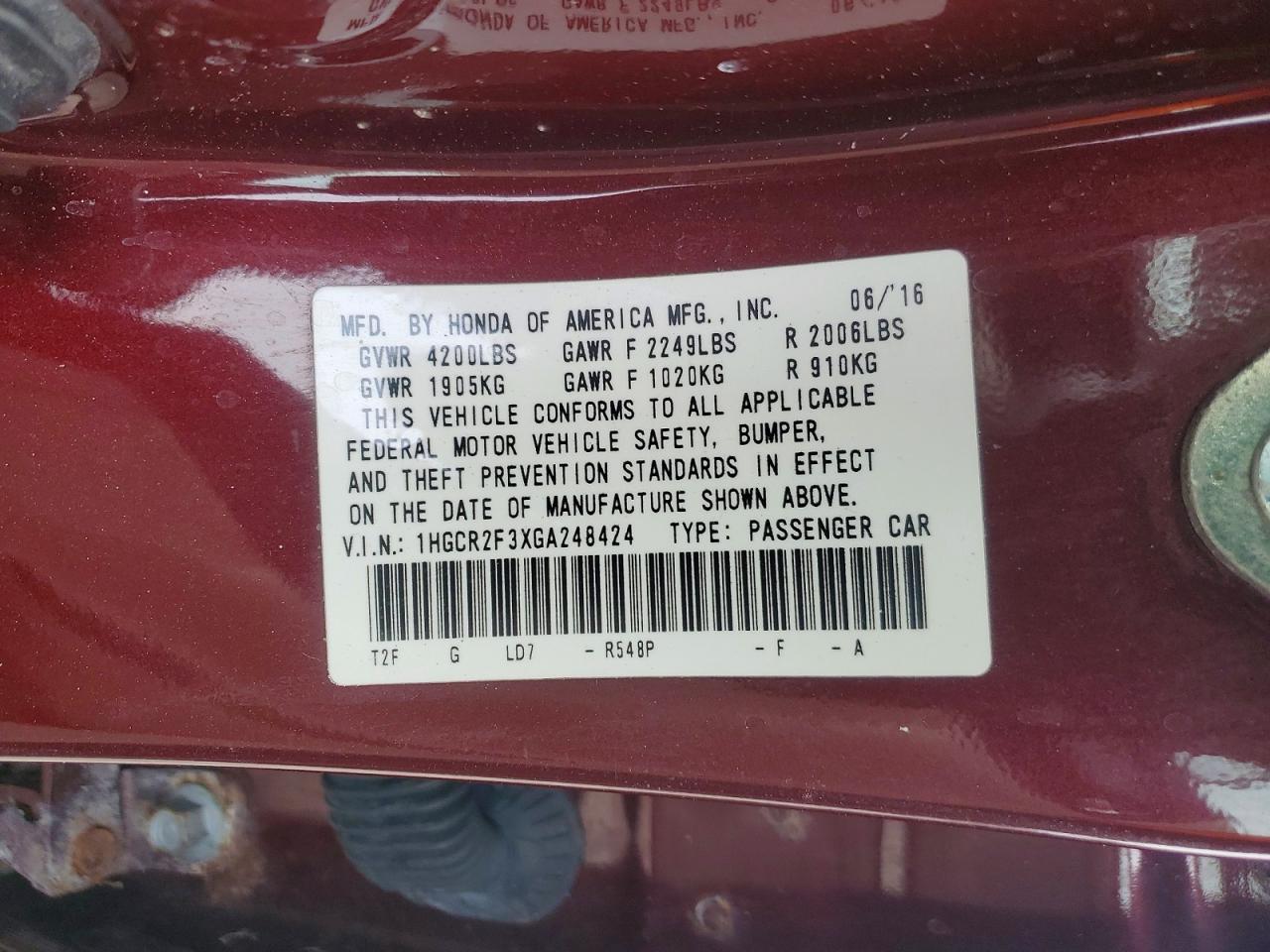 2016 Honda Accord lx