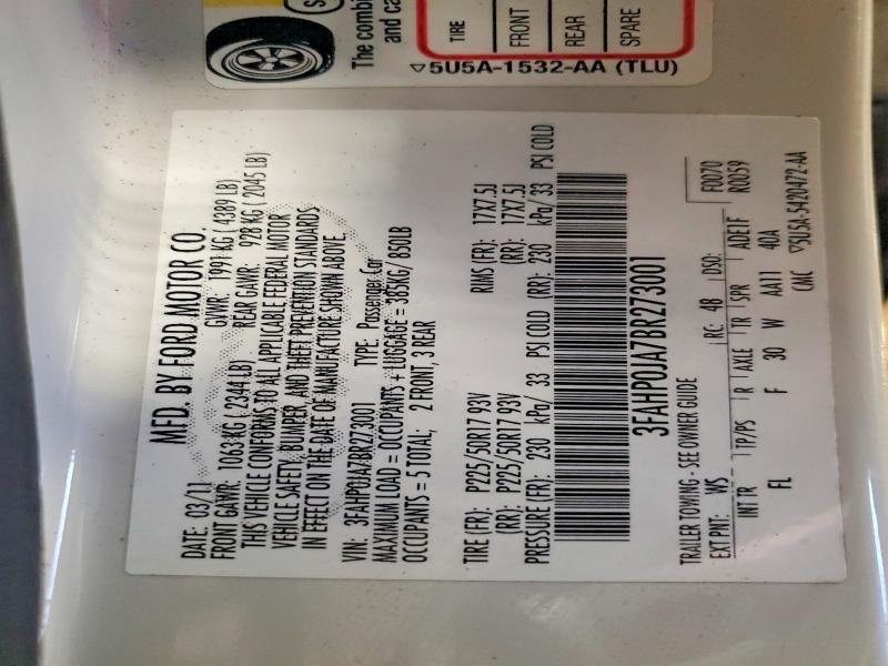 2011 Ford Fusion sel