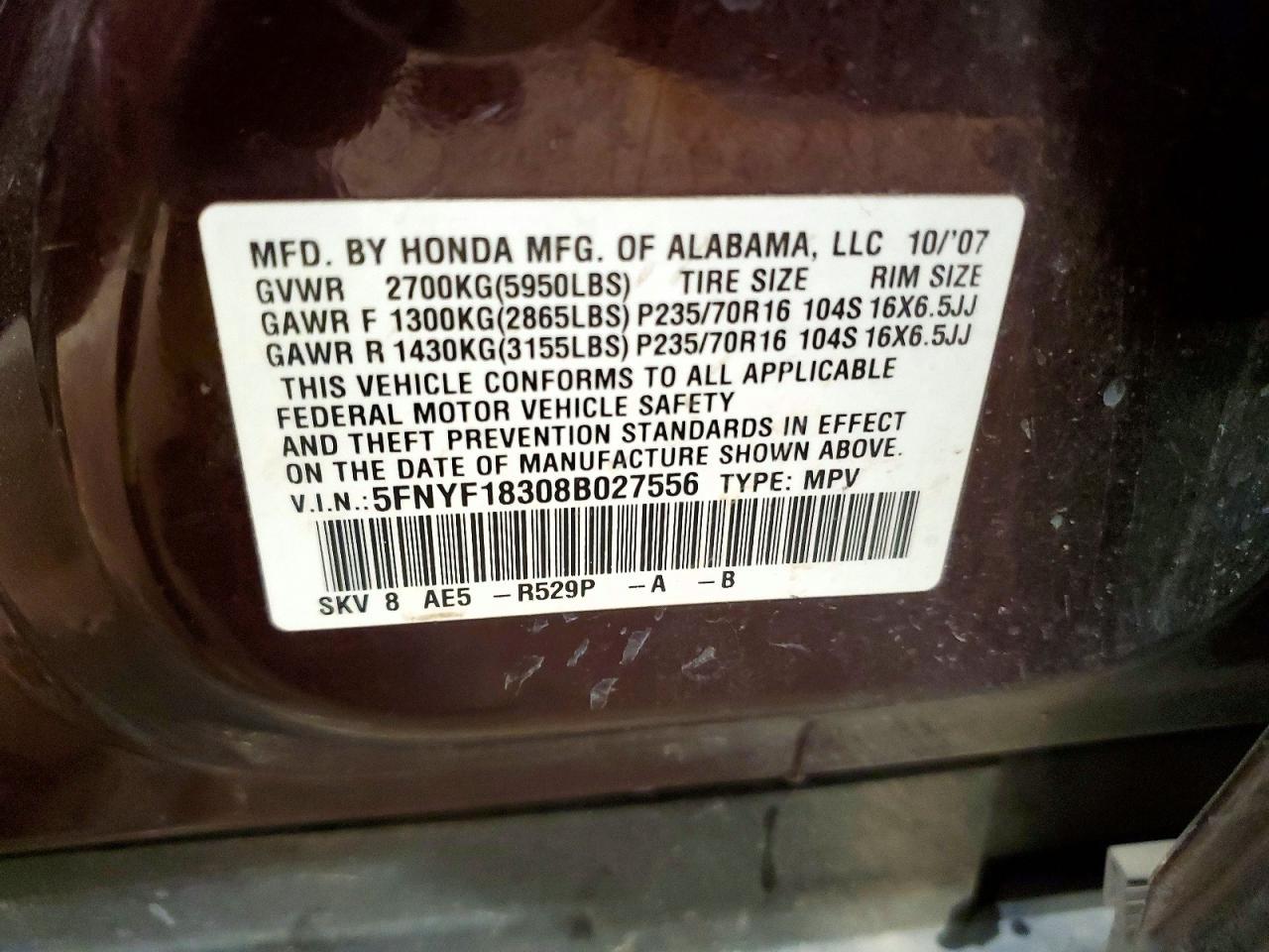 2008 Honda Pilot se
