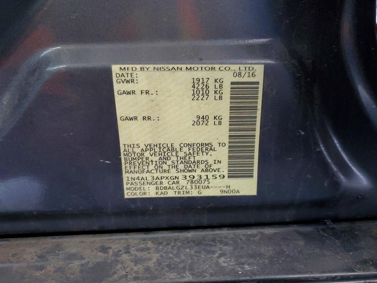 2016 Nissan Altima 2.5