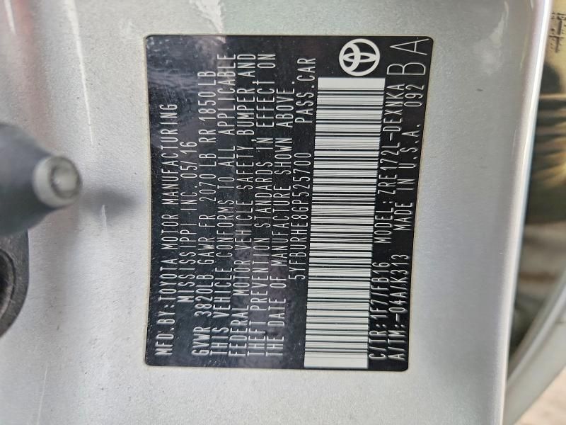 2016 Toyota Corolla le