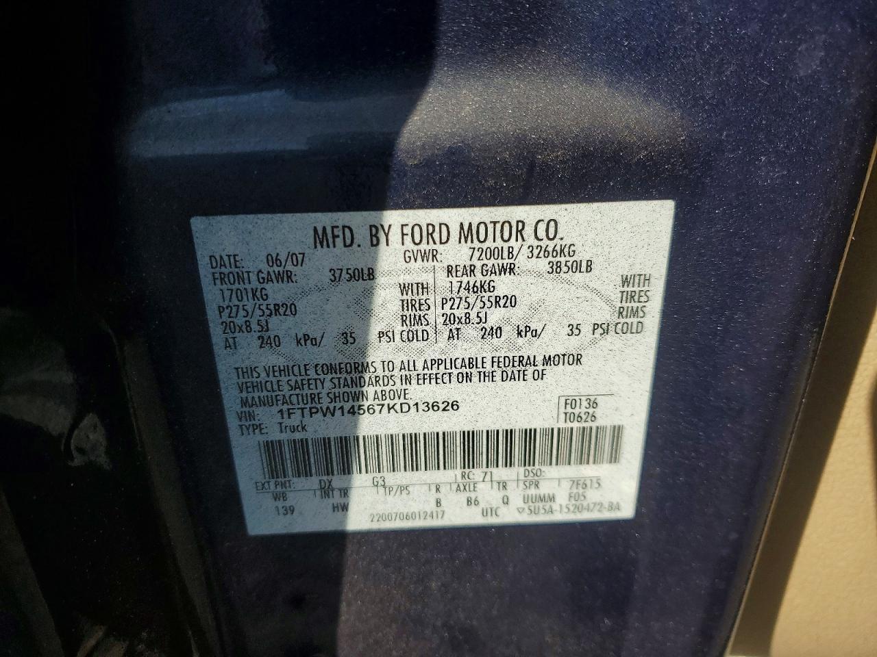 2007 Ford F150 Supercrew