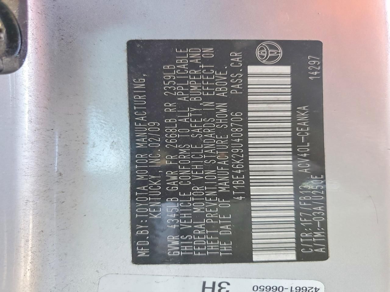 2009 Toyota Camry le