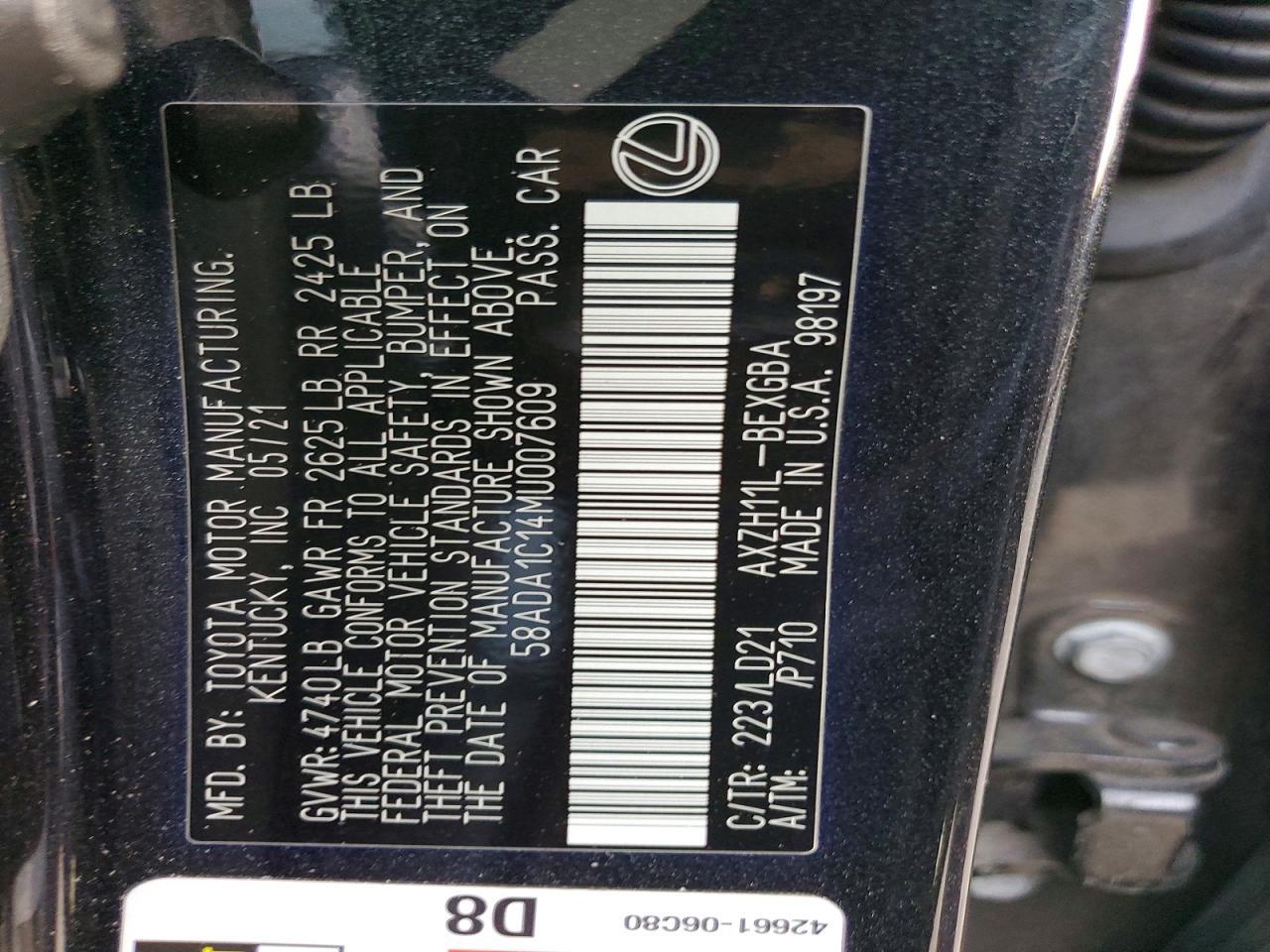 2021 Lexus Es 300h Base