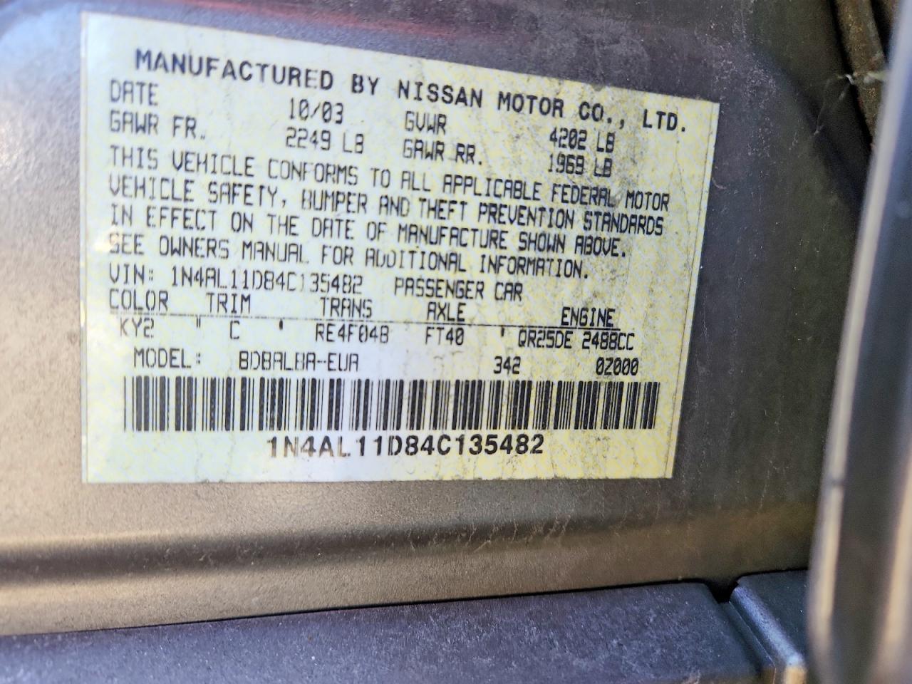 2004 Nissan Altima Base