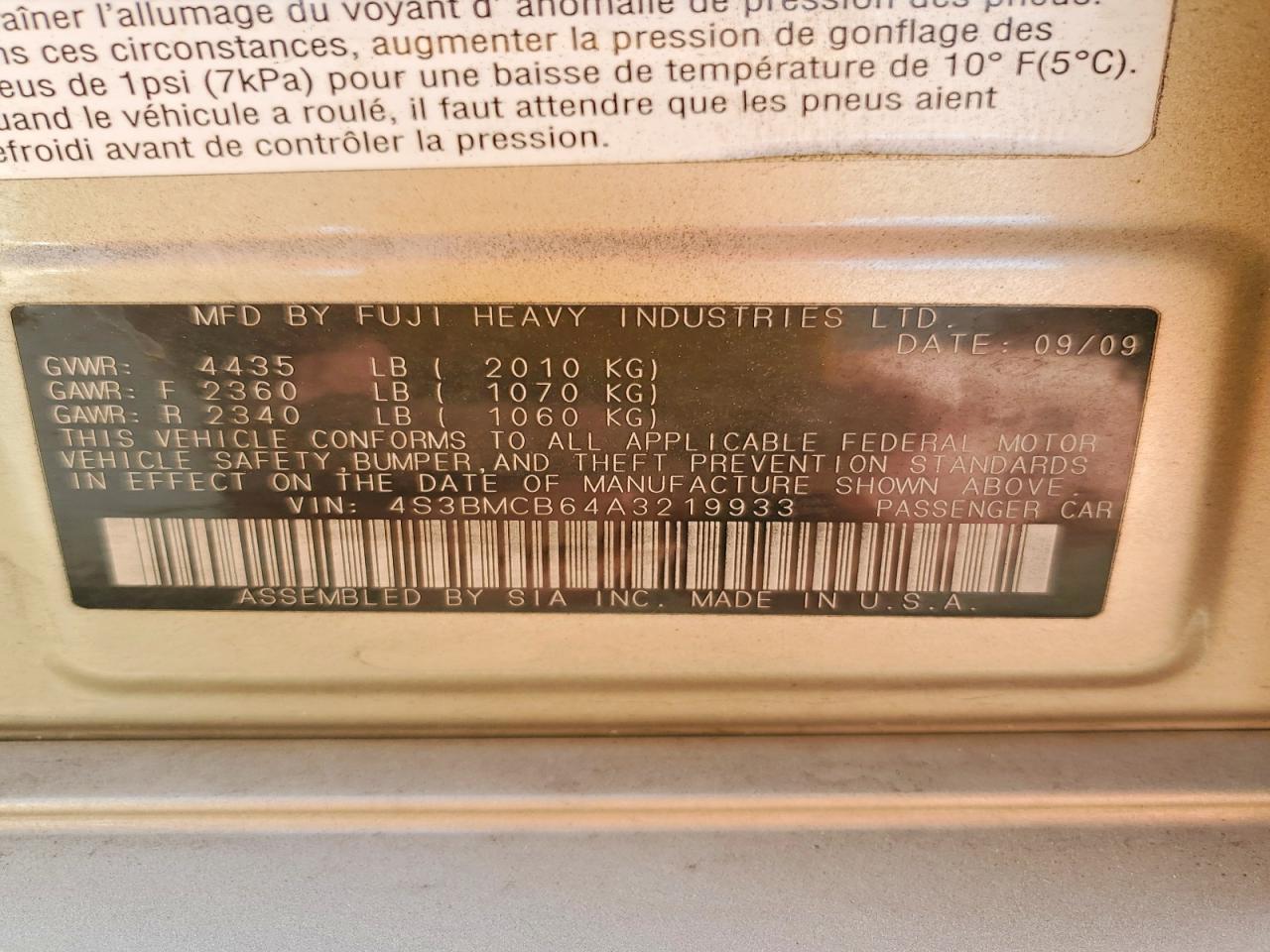 2010 Subaru Legacy 2.5i Premium