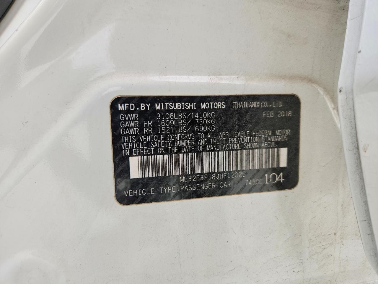 2018 Mitsubishi Mirage G4 es