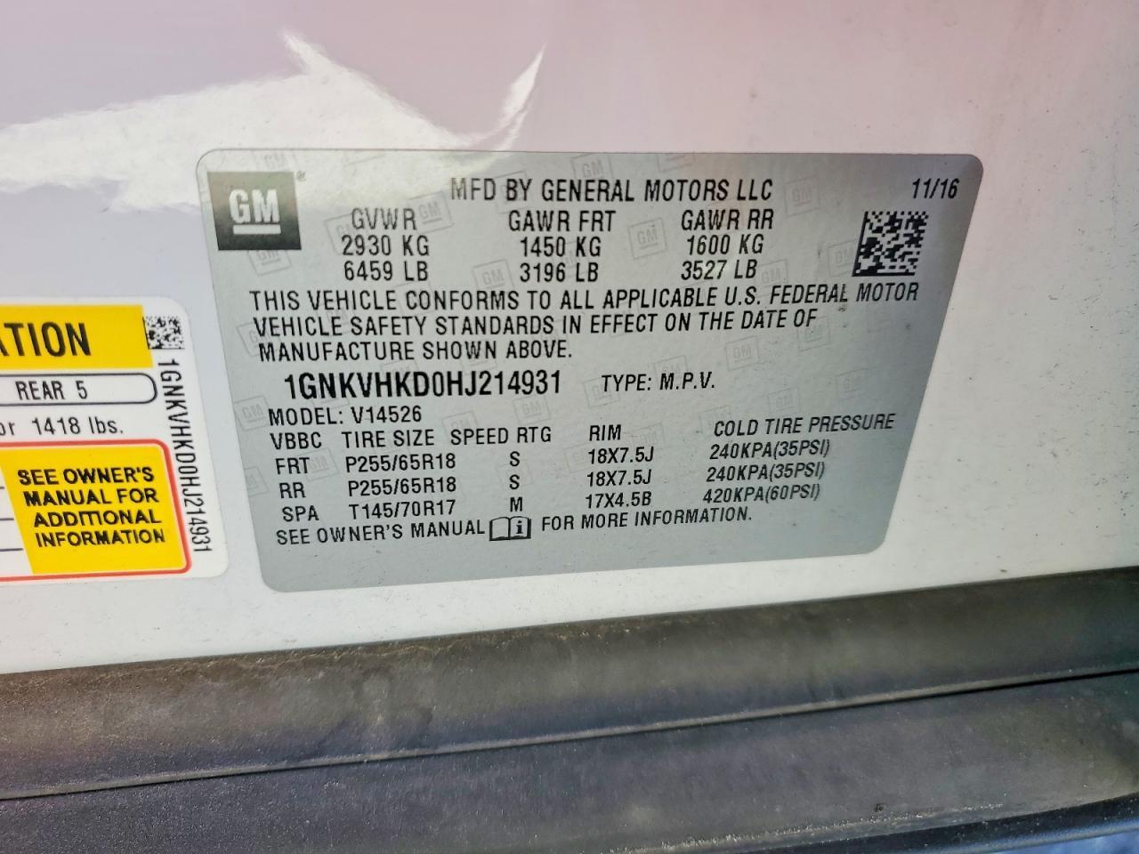 2017 Chevrolet Traverse lt