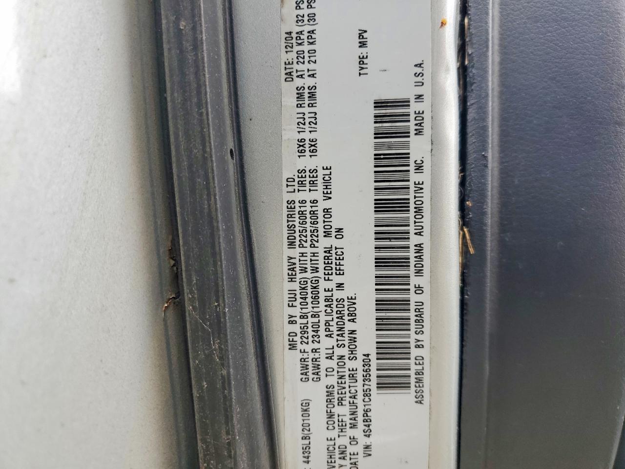 2005 Subaru Legacy Outback 2.5i
