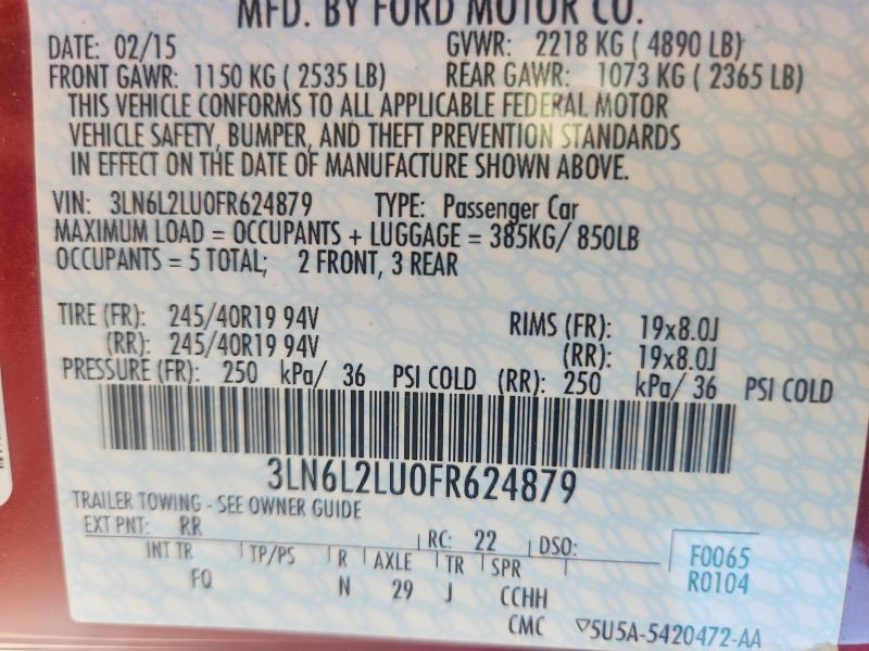 2015 Lincoln Mkz Hybrid