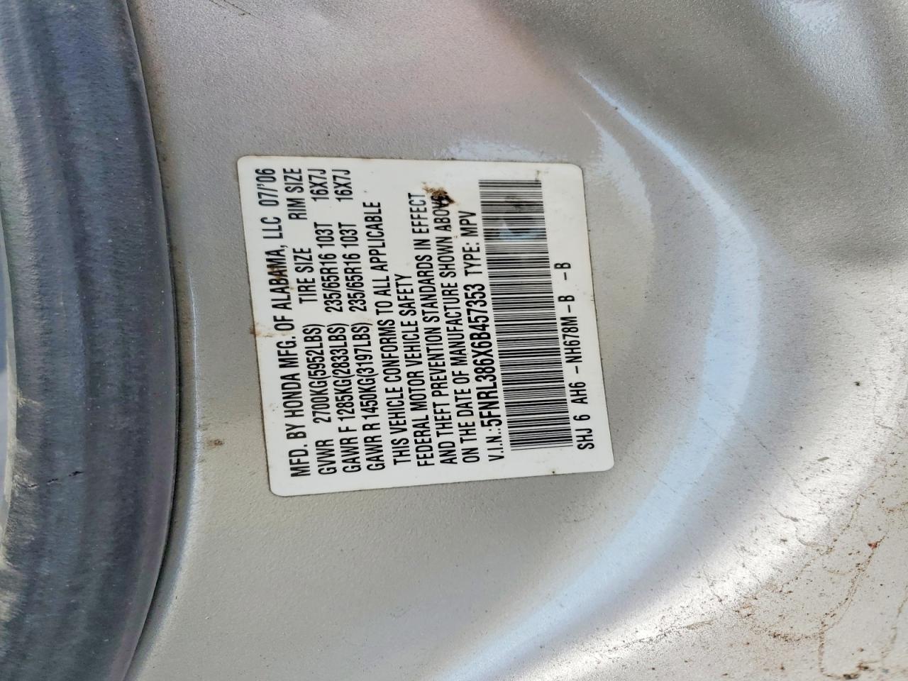 2006 Honda Odyss Ex-l