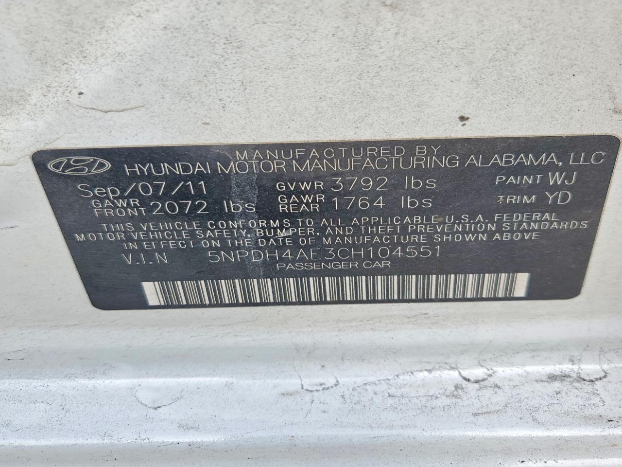 2012 Hyundai Elantra gls
