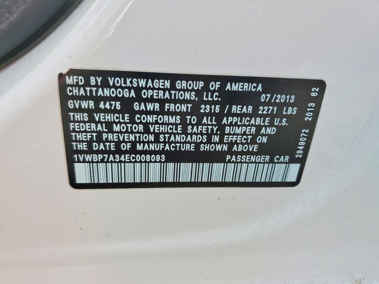 2014 Volkswagen Passat se