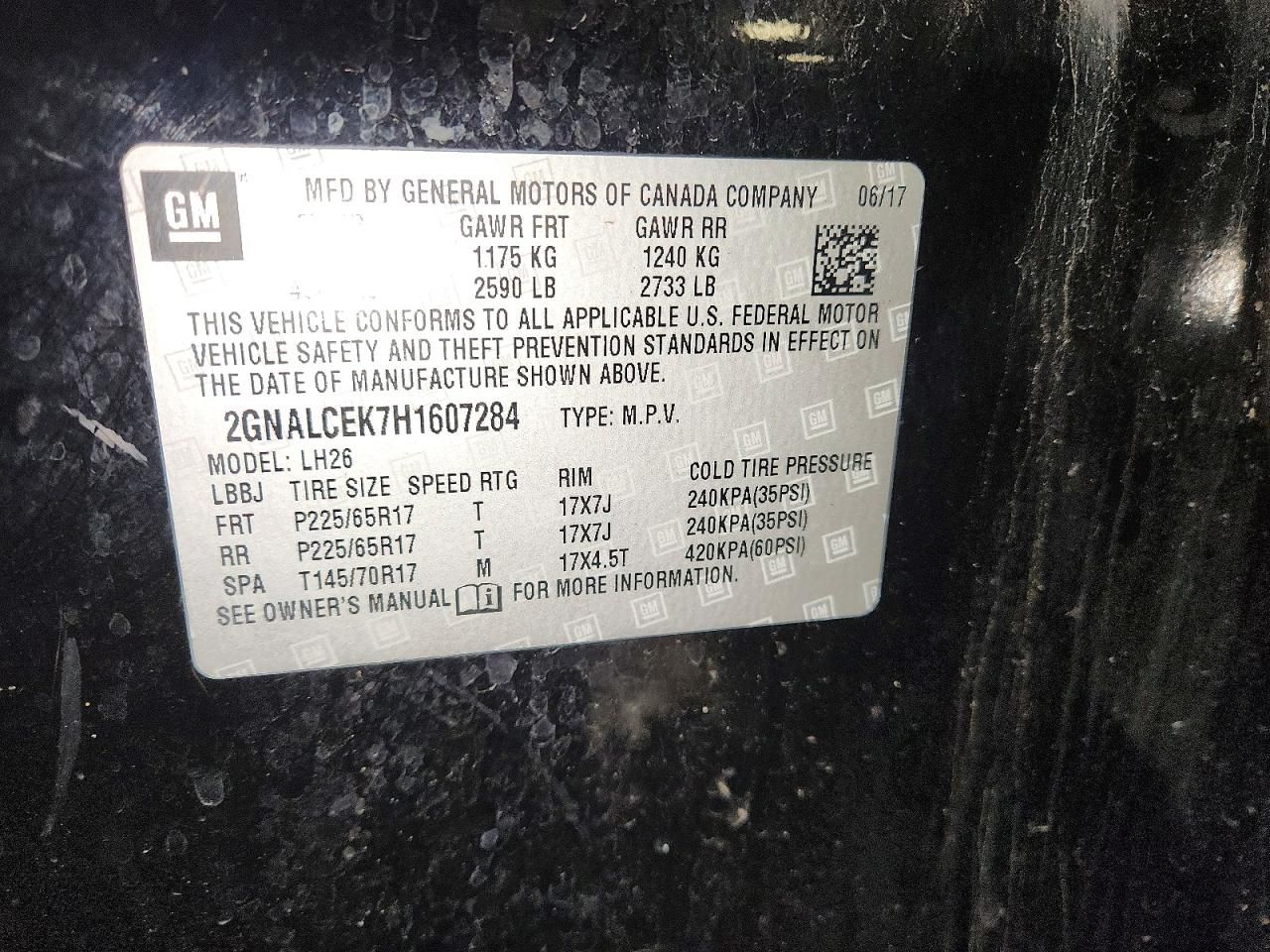 2017 Chevrolet Equinox lt