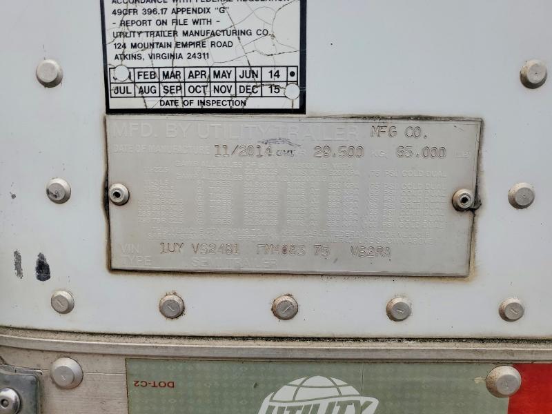 2015 Utility VS2RA Refrigerated Van Trailer