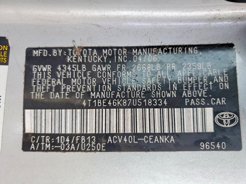 2007 Toyota Camry le