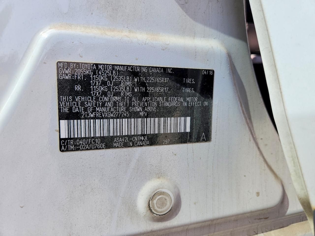 2016 Toyota Rav4 xle